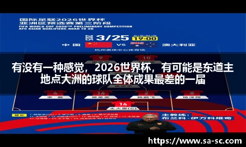 有没有一种感觉，2026世界杯，有可能是东道主地点大洲的球队全体成果最差的一届